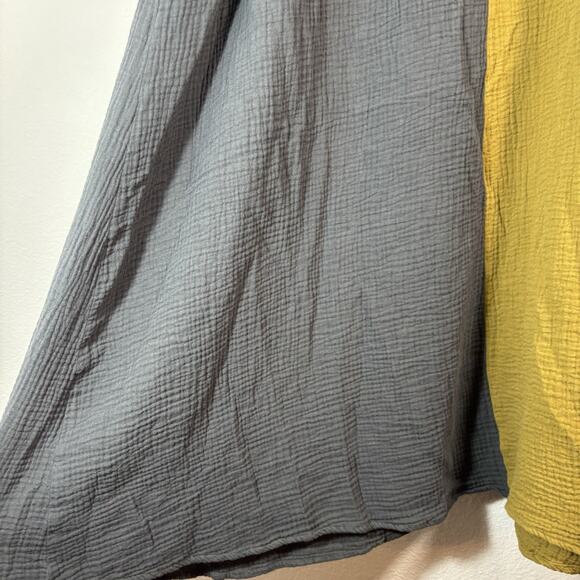 Grade and Gather Sz L Two Tone Maxi Dress Charcoal/Golden Rod Fall Lagenlook - Picture 10 of 13